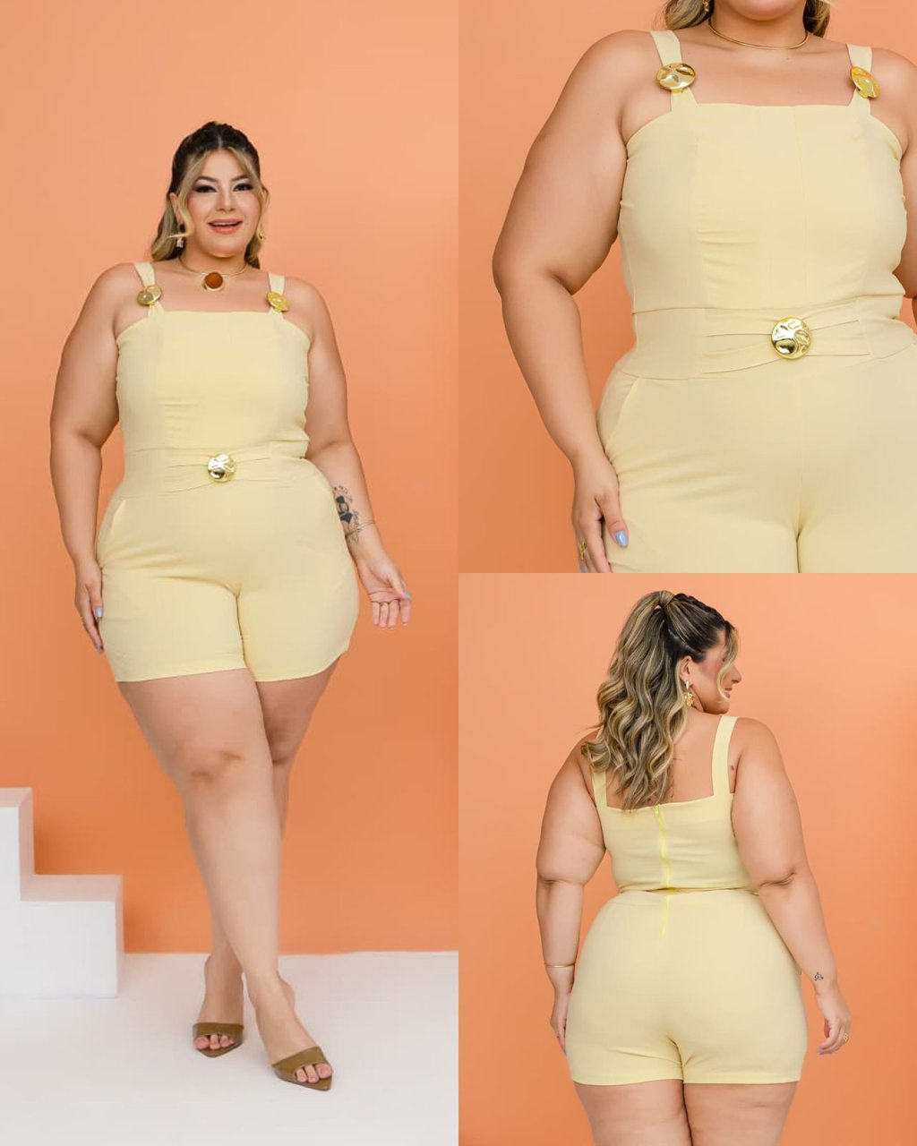 Macaquinho Plus size. Ref: 2911