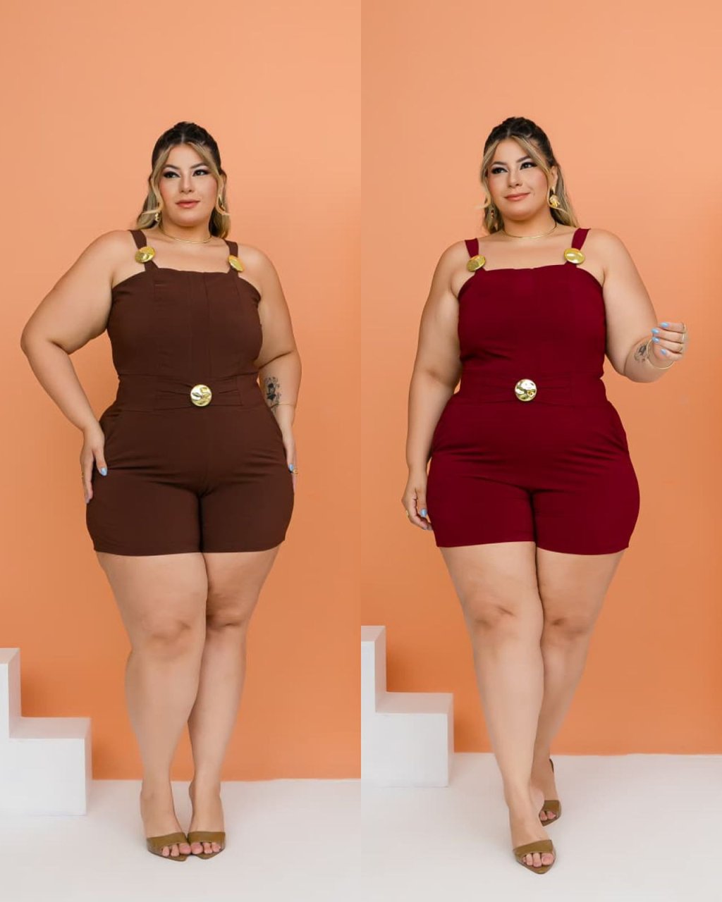 Macaquinho Plus size. Ref: 2911