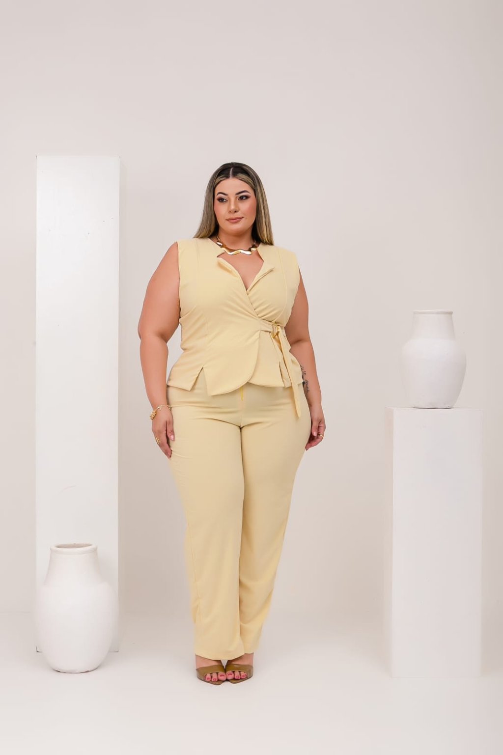 Macacão longo PLUS SIZE. Ref: 2854