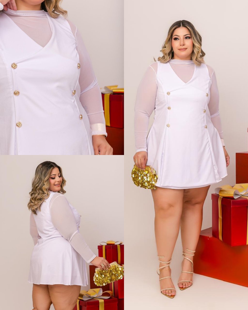 Vestido + Blusa de tule. PLUSSIZE 48/50. Ref: 2973