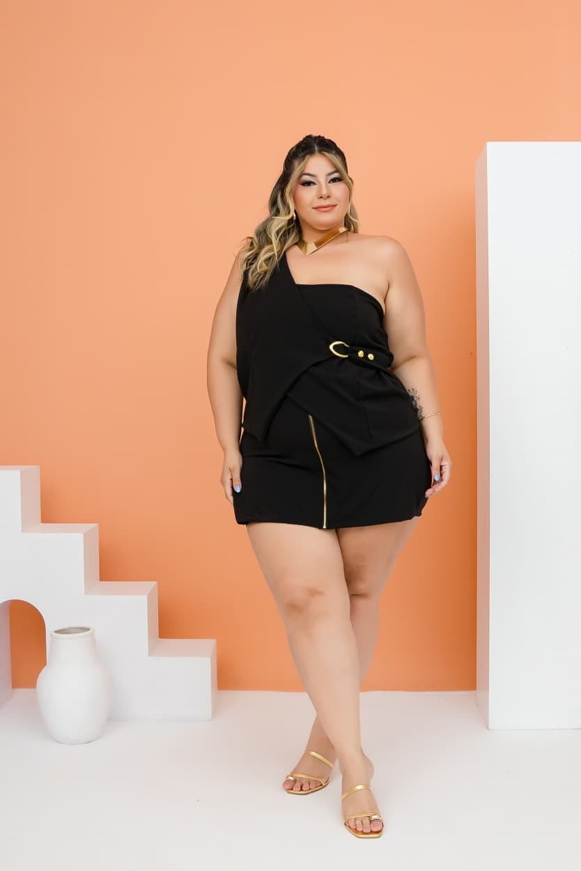 Conjunto de short saia Plus size. Ref: 2912