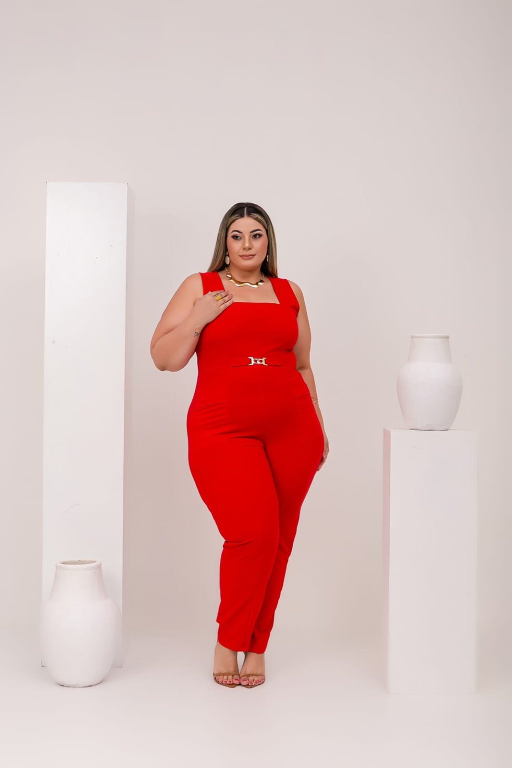 Macacão longo PLUS SIZE. Ref: 2855