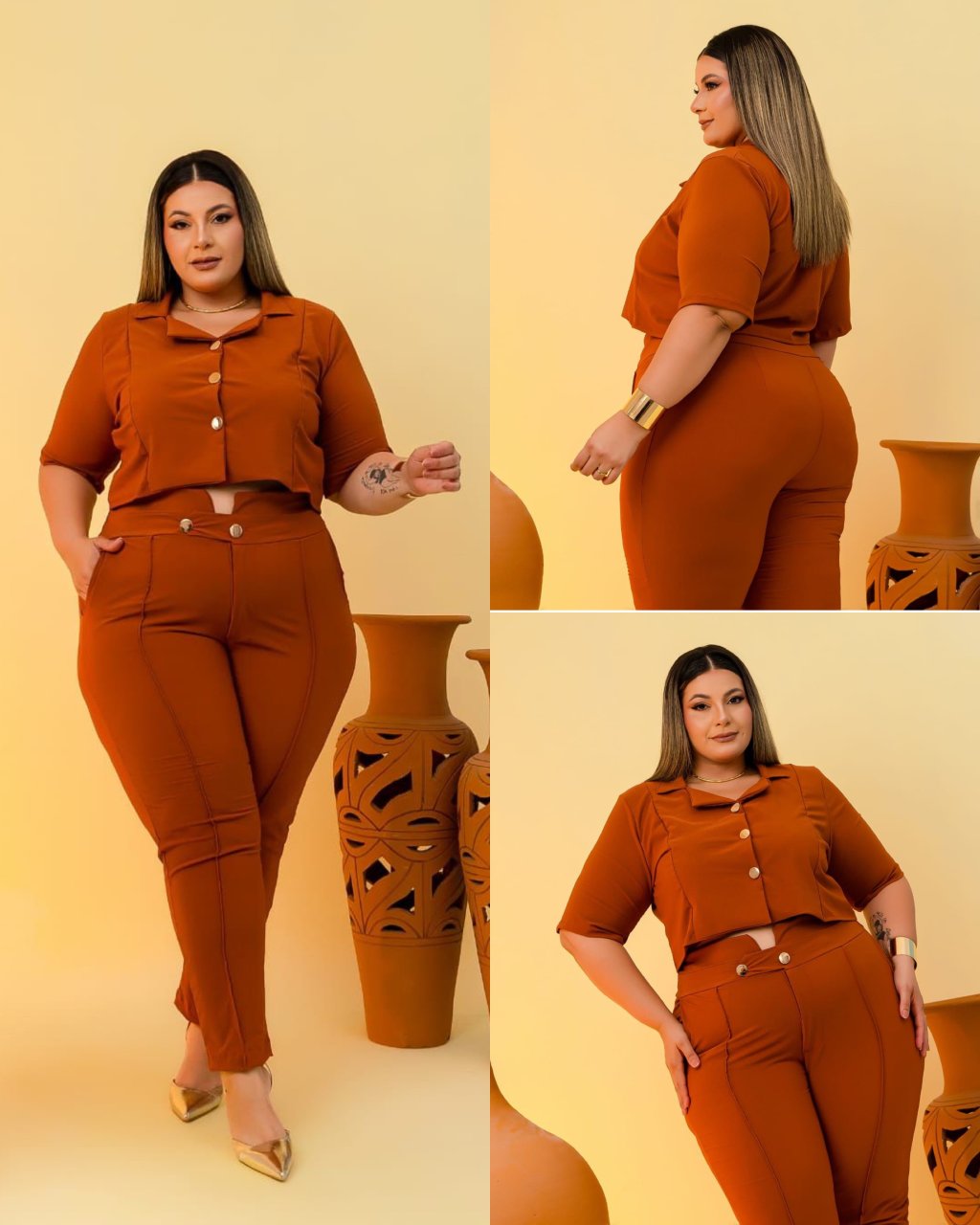 Conjunto de calça Plussize 48/50