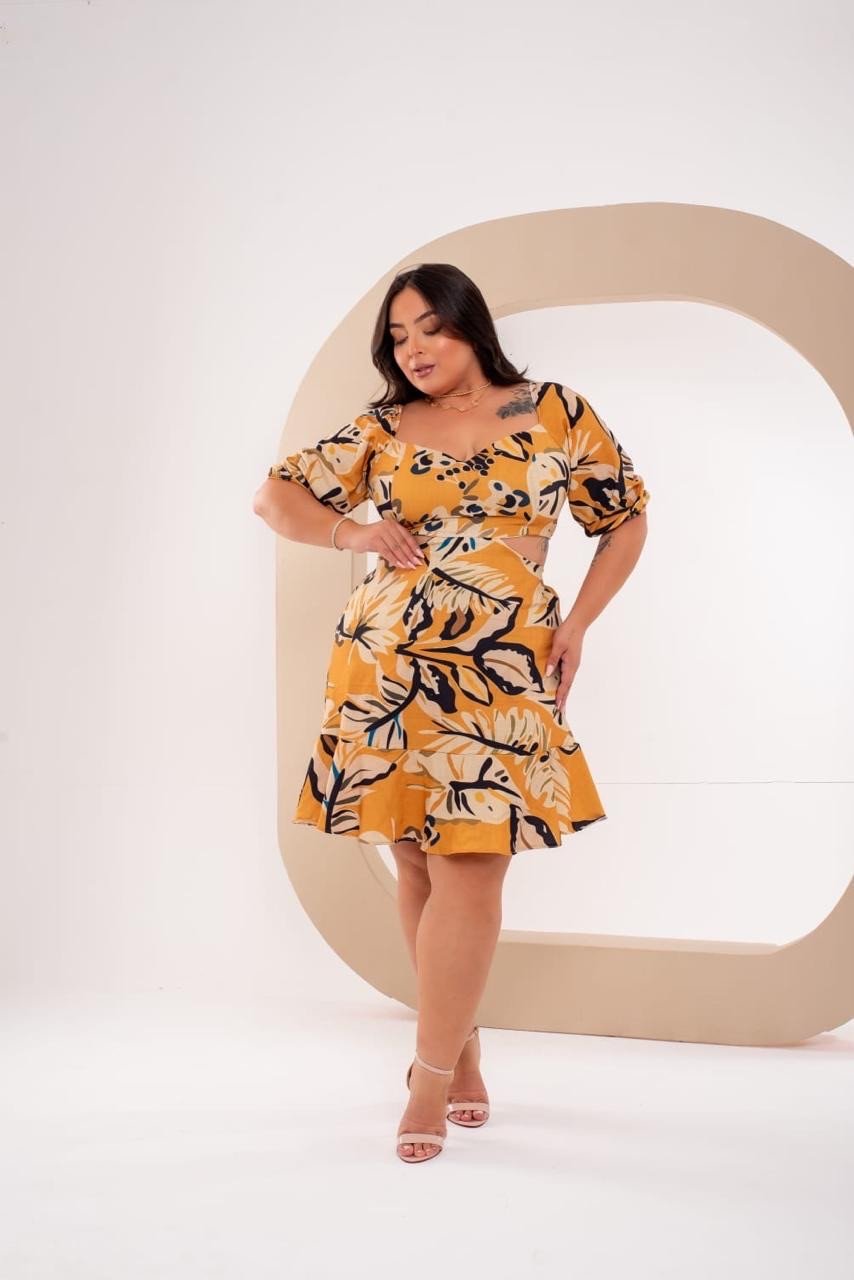 Vestido midsize estampado. Ref: 1406