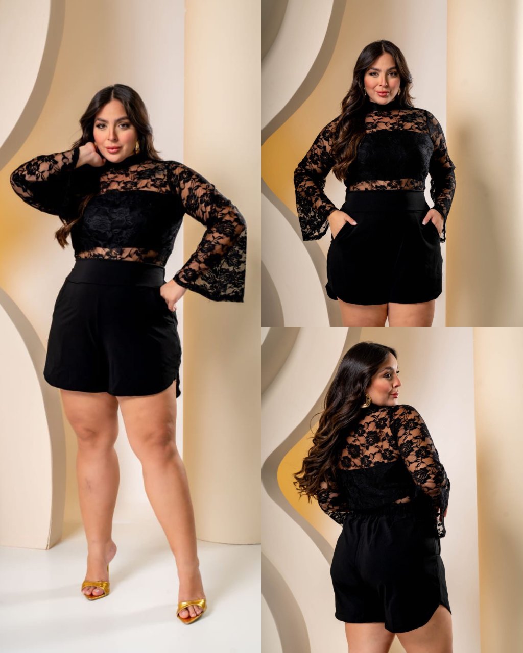Conjunto blusa renda trabalhada 44/46 midsize 