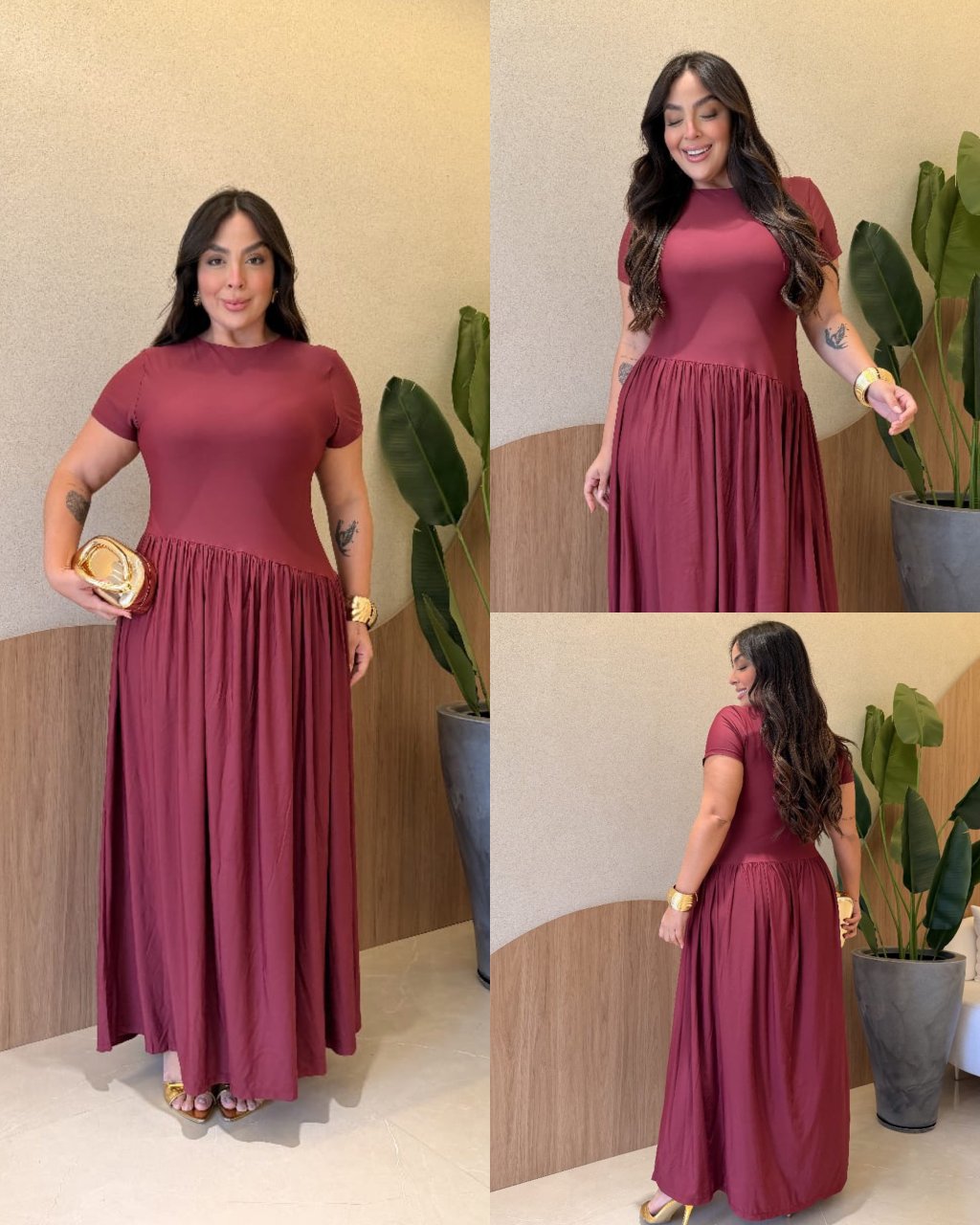 Vestido longo poliamida premium midsize 44/46
