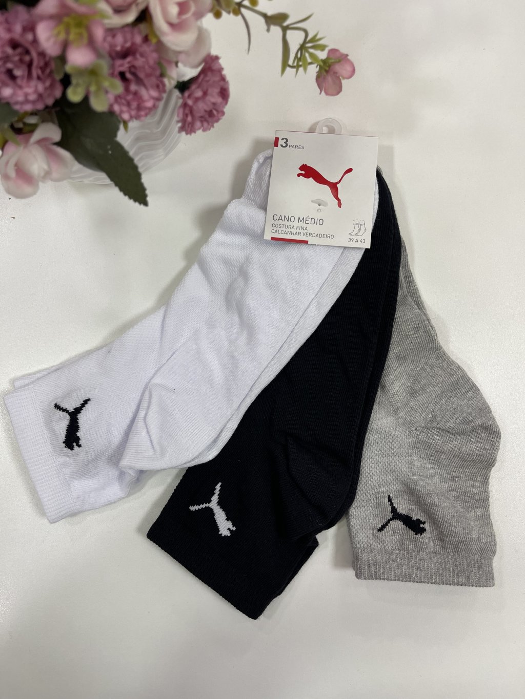 Kit 3 meias puma 