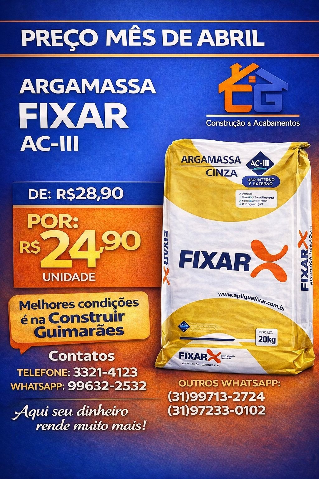 Argamassa AC III - Fixar