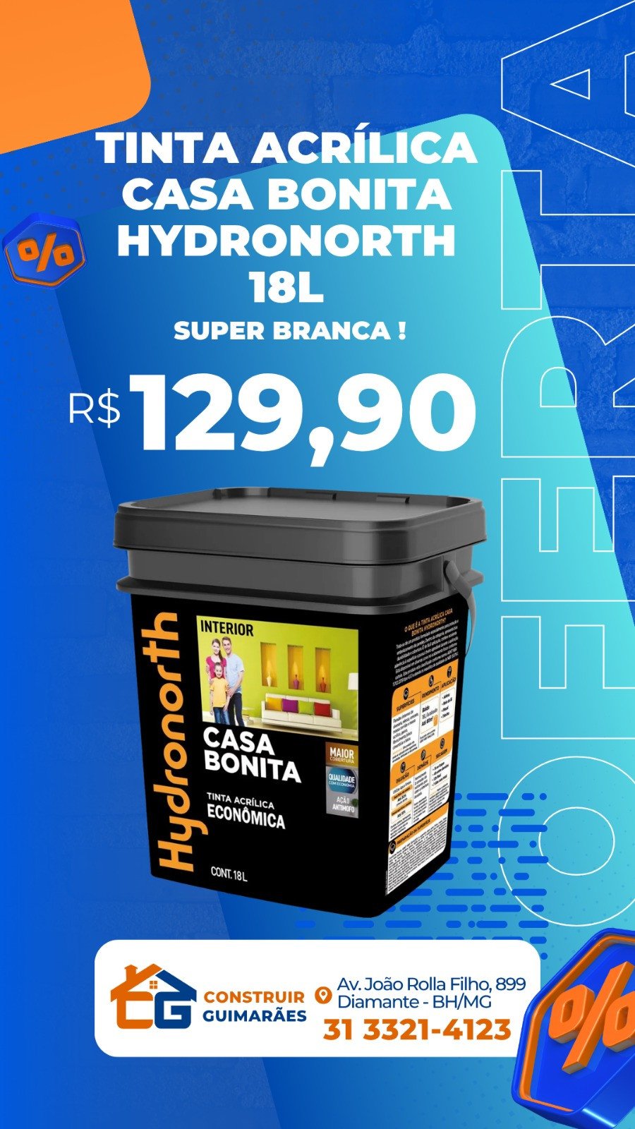 Tinta Acrílica Hydronorth Casa Bonita