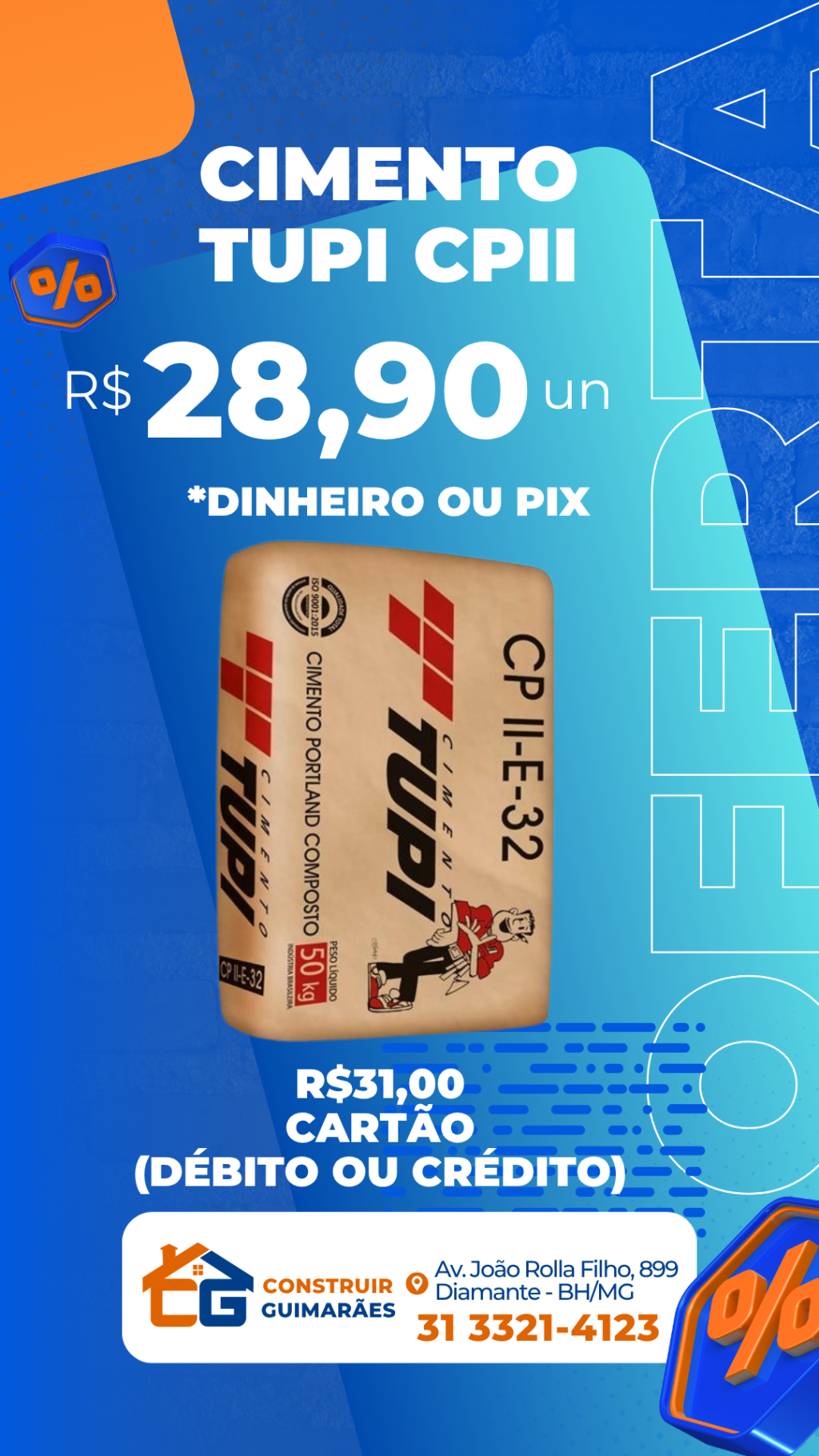 Cimento CP2 50KG TUPI