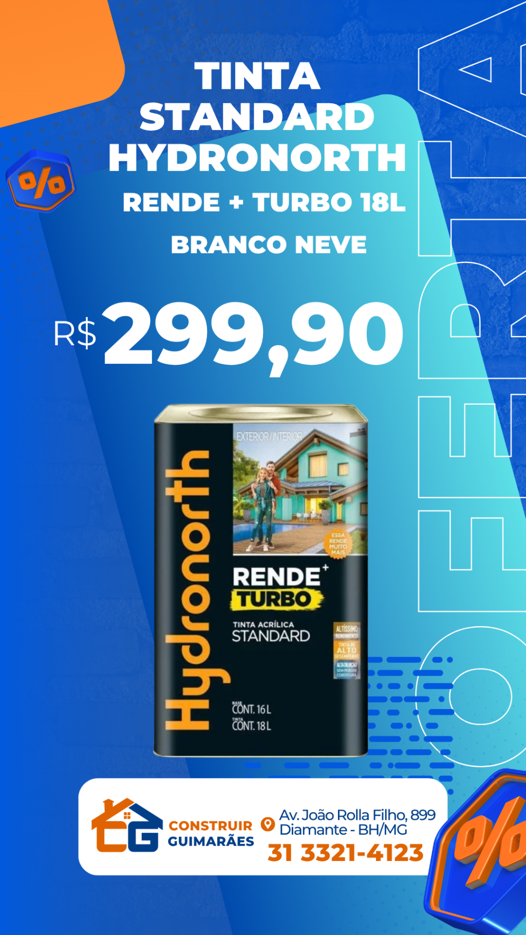Tinta Acrílica Standard Rende+ TURBO 