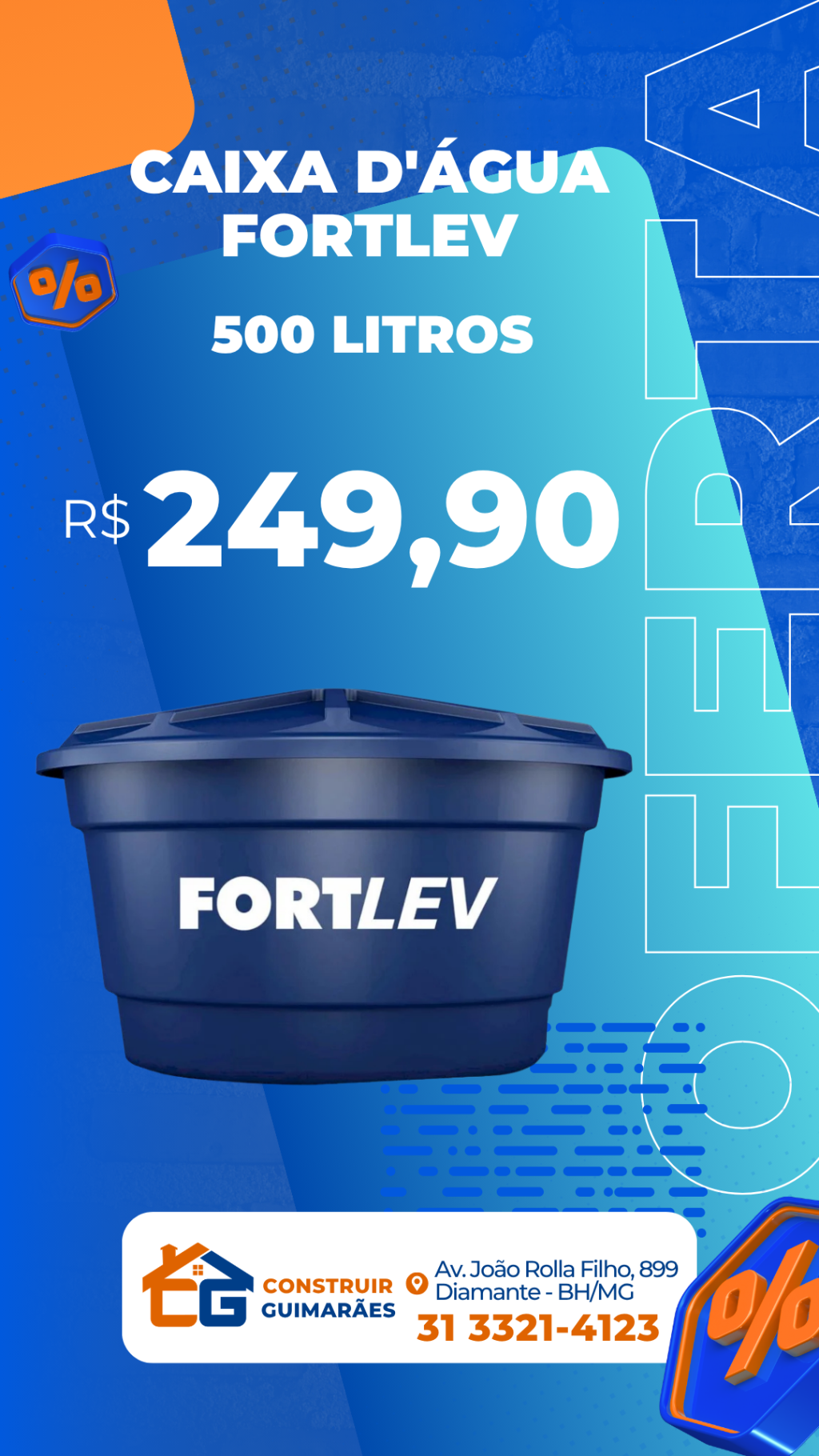 Caixa D'água Fortlev 500L