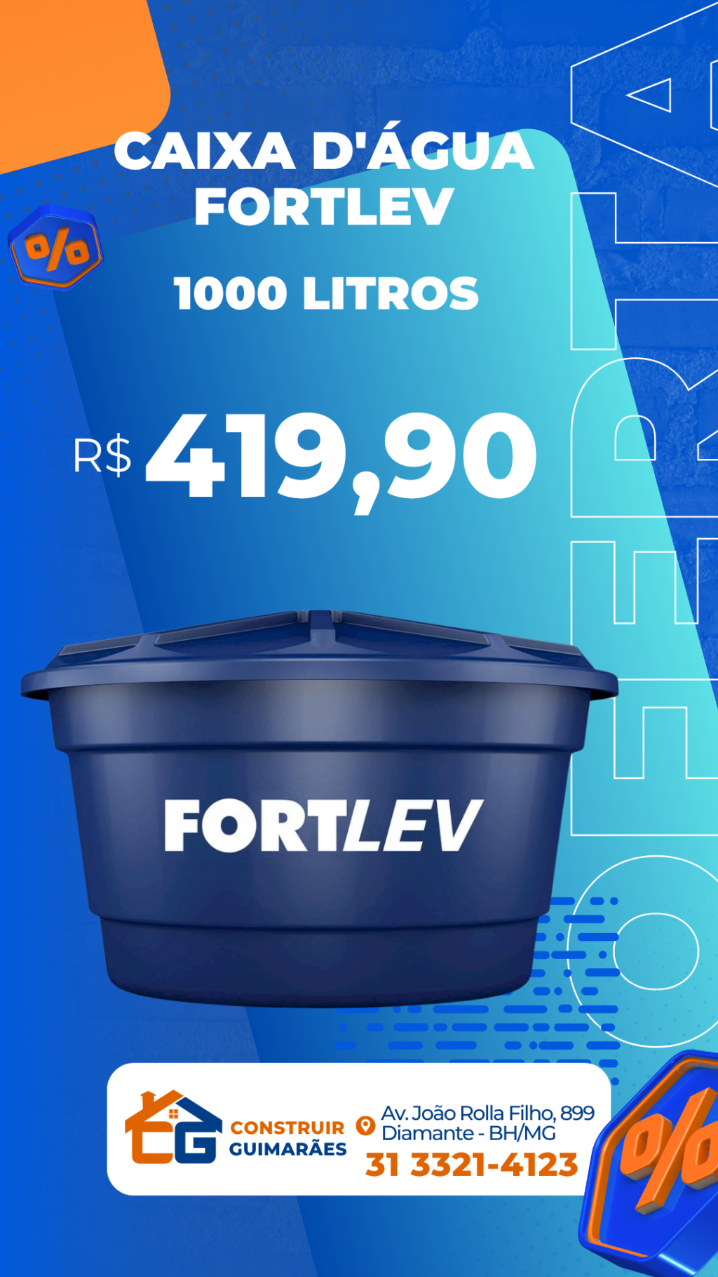 Caixa D'água Fortlev 1000L