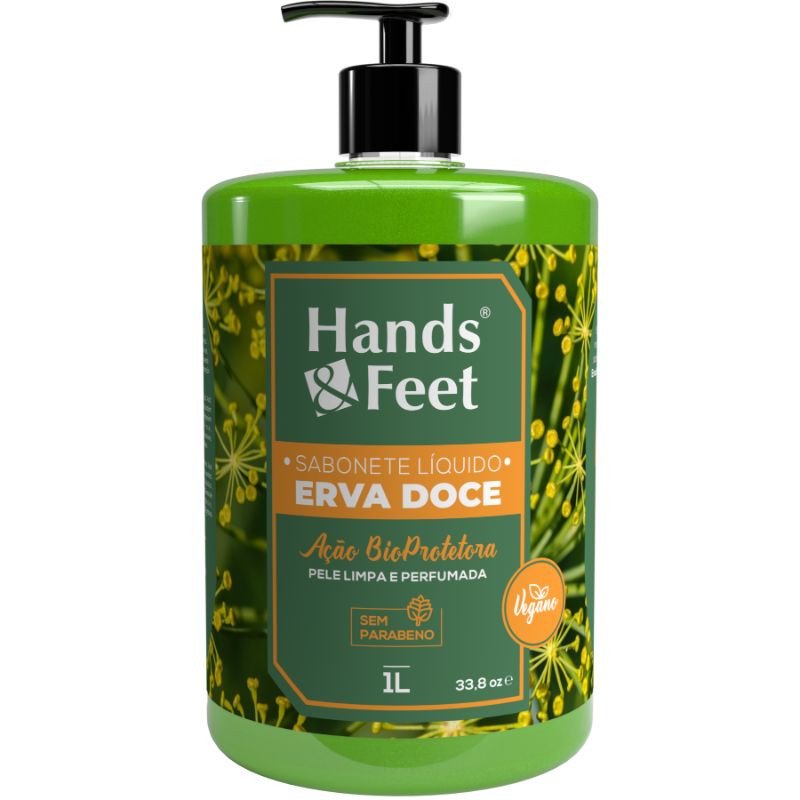 SABONETE LIQUIDO ERVA DOCE 1 LITRO HANDS & FEET 