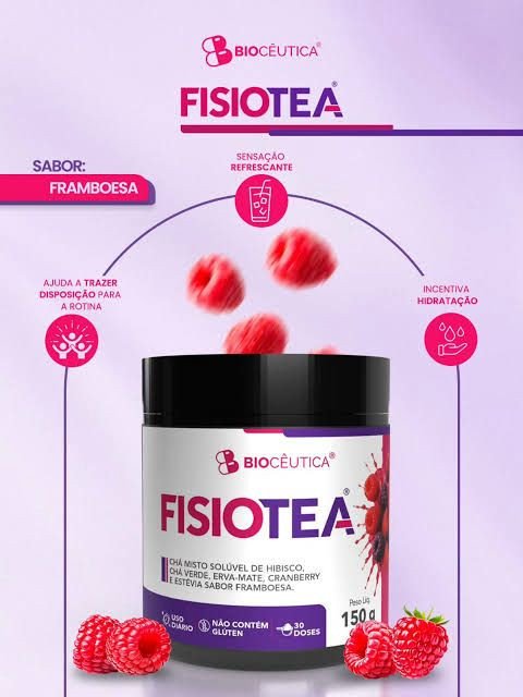 FISIOTEA CHÁ MISTO SOLUVEL SABOR FRAMBOESA 150G BIOCEUTICA