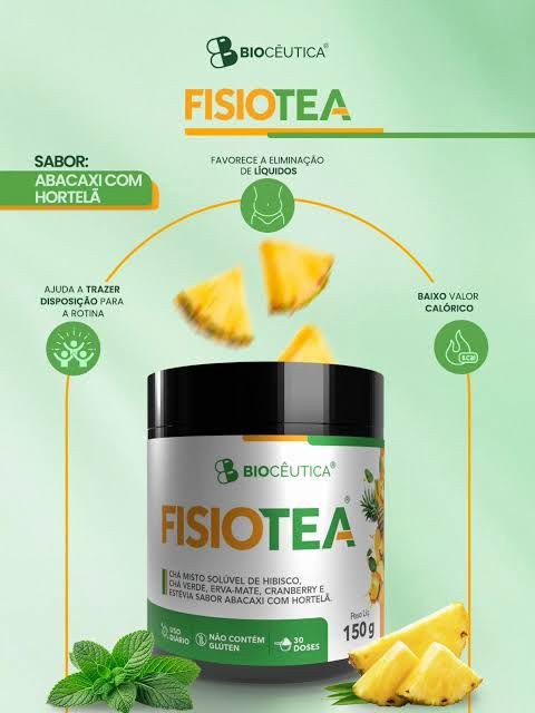 FISIOTEA CHÁ MISTO SABOR ABACAXI 150G BIOCEUTICA 
