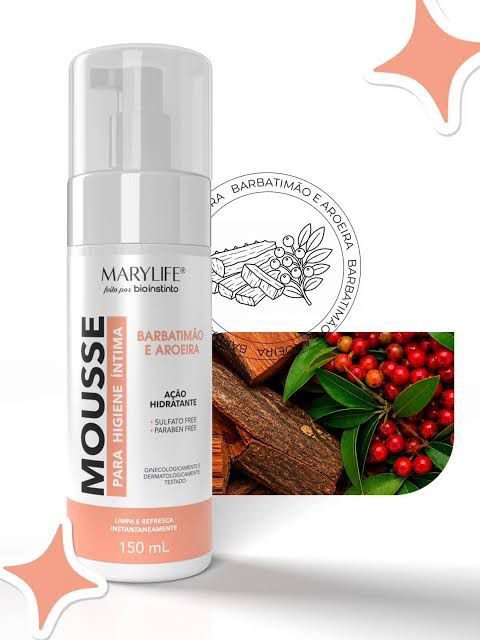 MOUSSE PARA HIGIENE INTIMA DE BARBATIMÃO E AROEIRA 150ML MARY LIFE