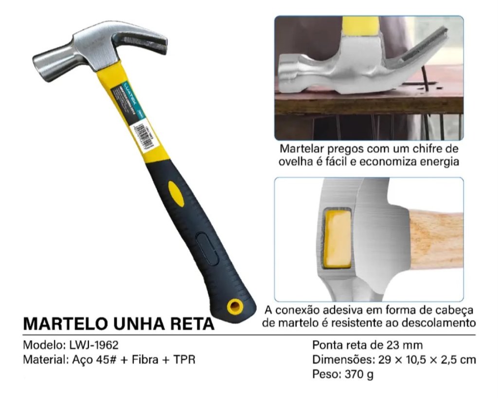 MARTELO UNHA RETA LWJ-1962 LUATEK