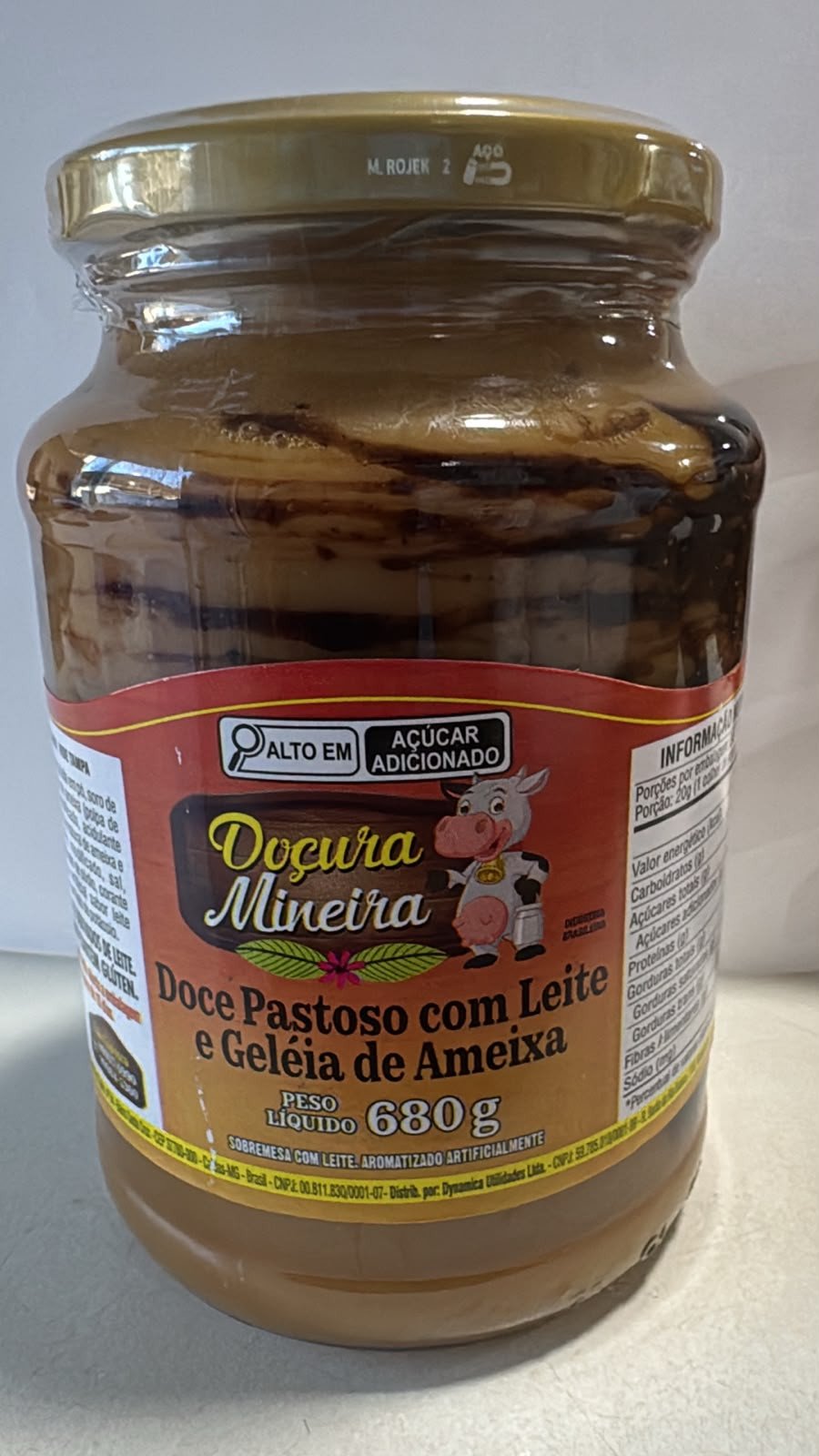 DOCE PASTOSO COM LEITE eE GELEIA DE AMEIXA 680G DOÇURA MINEIRA
