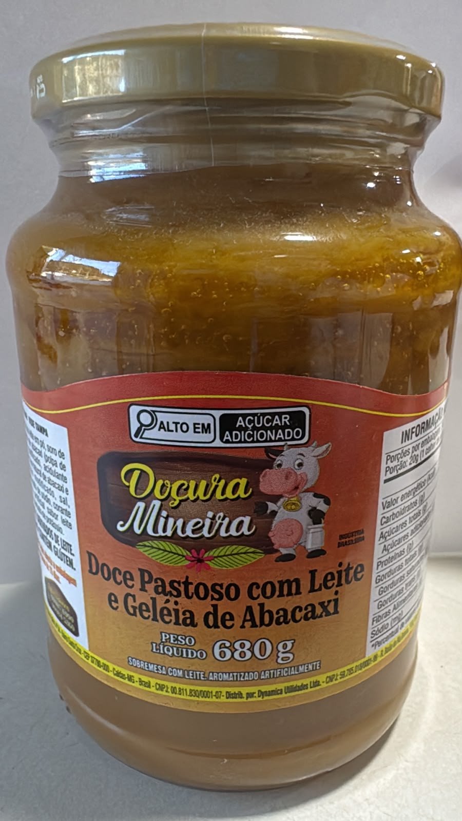 DOCE PASTOSO COM LEITE eE GELEIA DE ABACAXI 680G DOÇURA MINEIRA