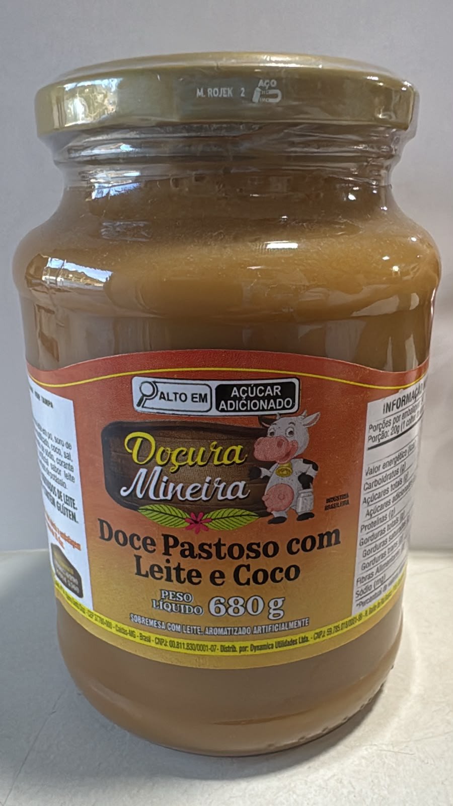 DOCE PASTOSO COM LEITE E COCO 680G DOÇURA MINEIRA