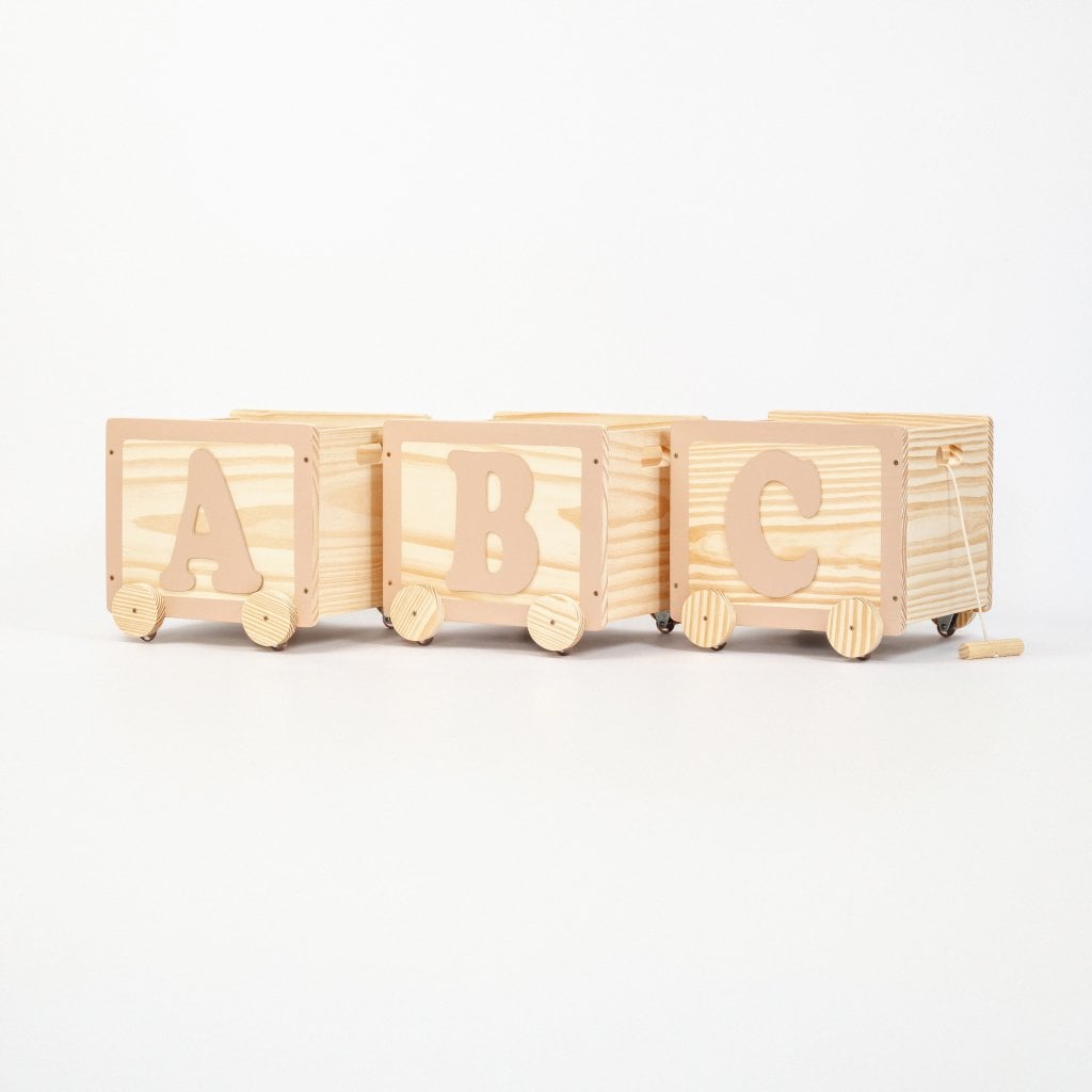 Trio de Caixas de Brinquedos com Rodinhas A,B,C