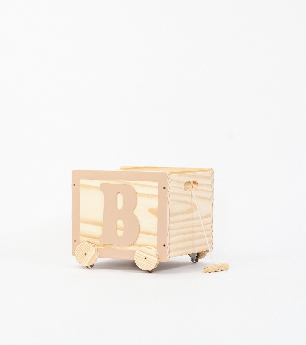 Caixa de Brinquedos com Rodinhas e Puxador pequena