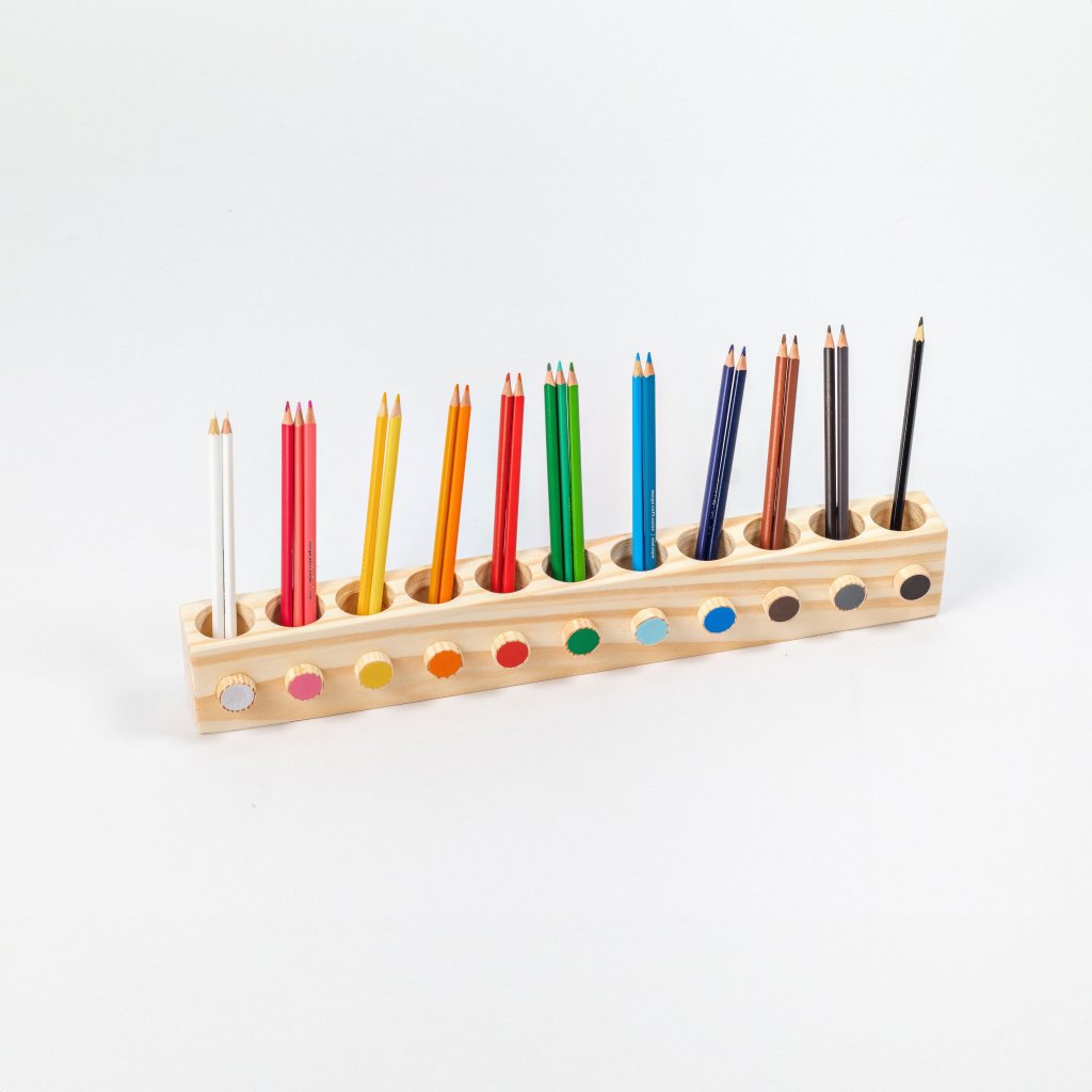 Porta Lápis de Colorir Montessori Natural wood
