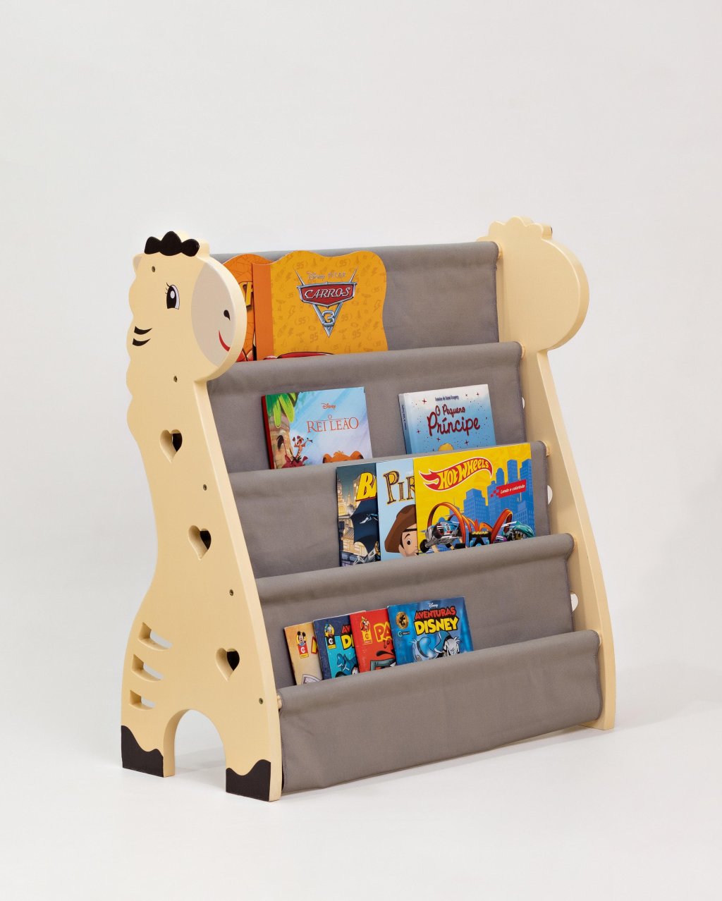 Rack Para Livros Infantil, Bookshelf Girafinha Amarelo Pastel