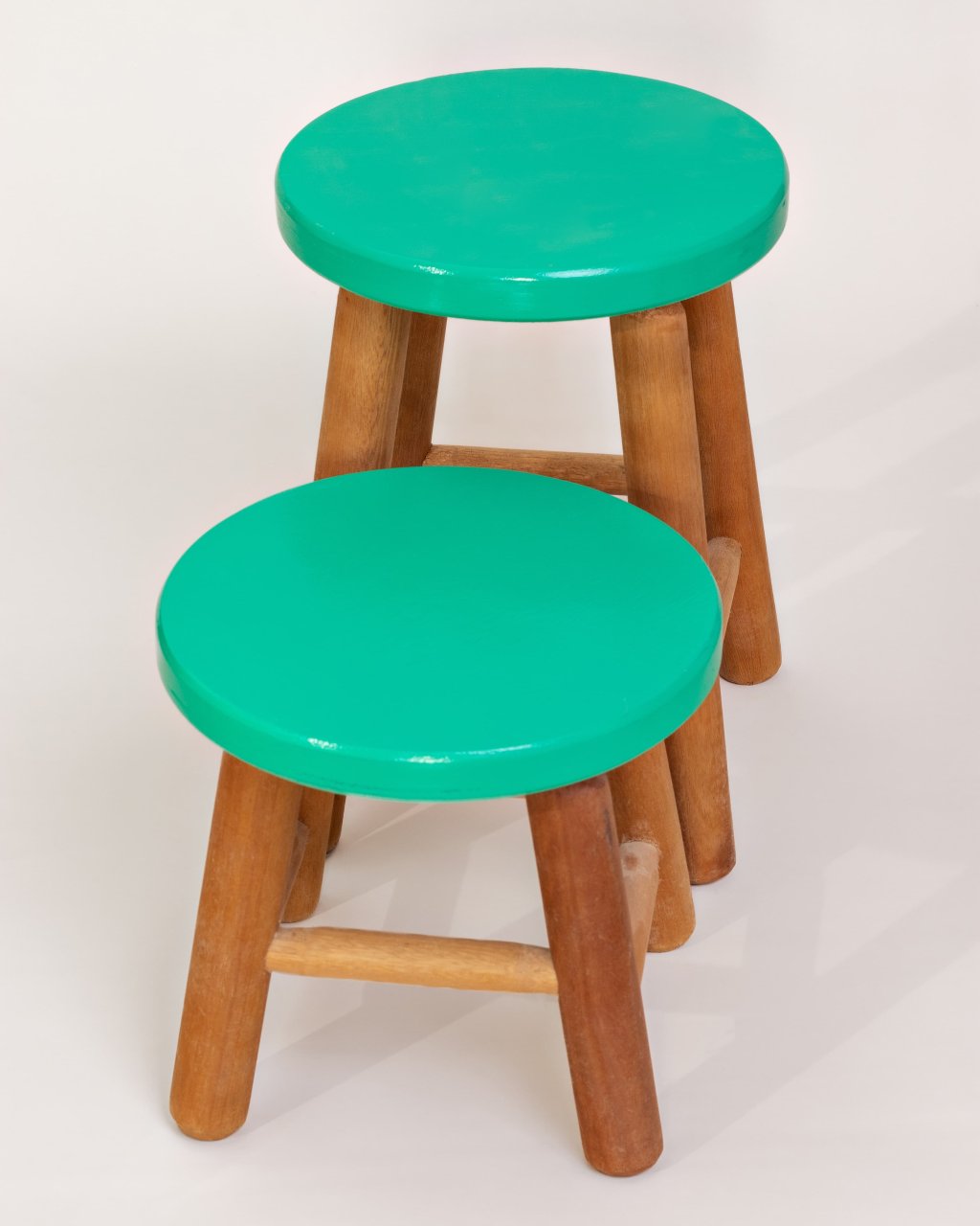 kit Banquinhos de madeira Verde Menta