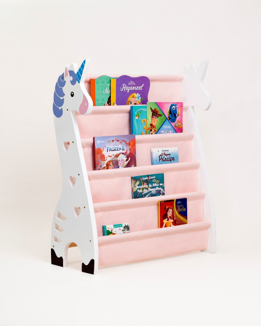 Rack para Livros Infantil Standbook Únicornio rosa
