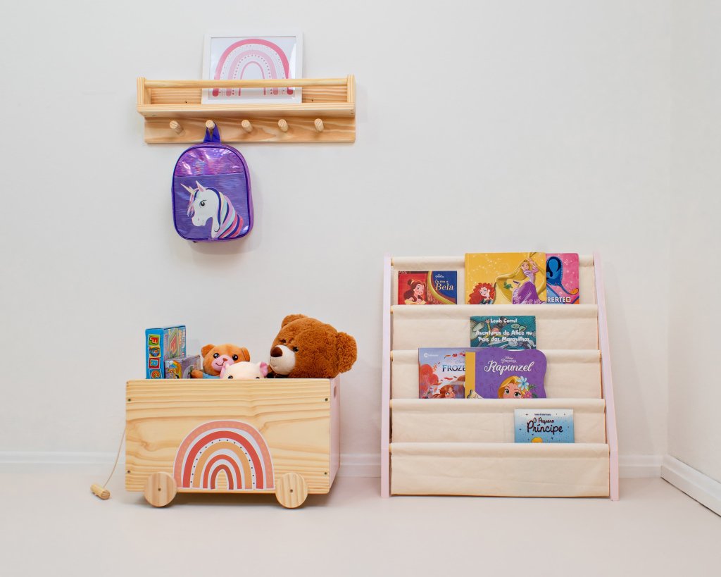 Kit trio organizadores Montessori rosa claro