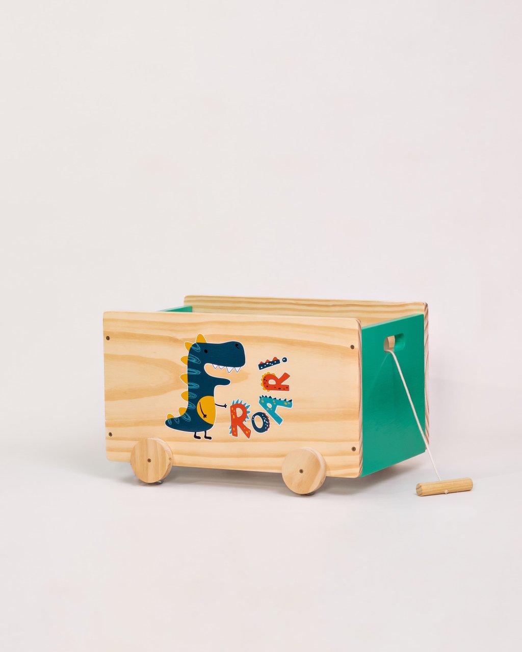 Caixa de Brinquedos com Rodinhas e Puxador Roarr