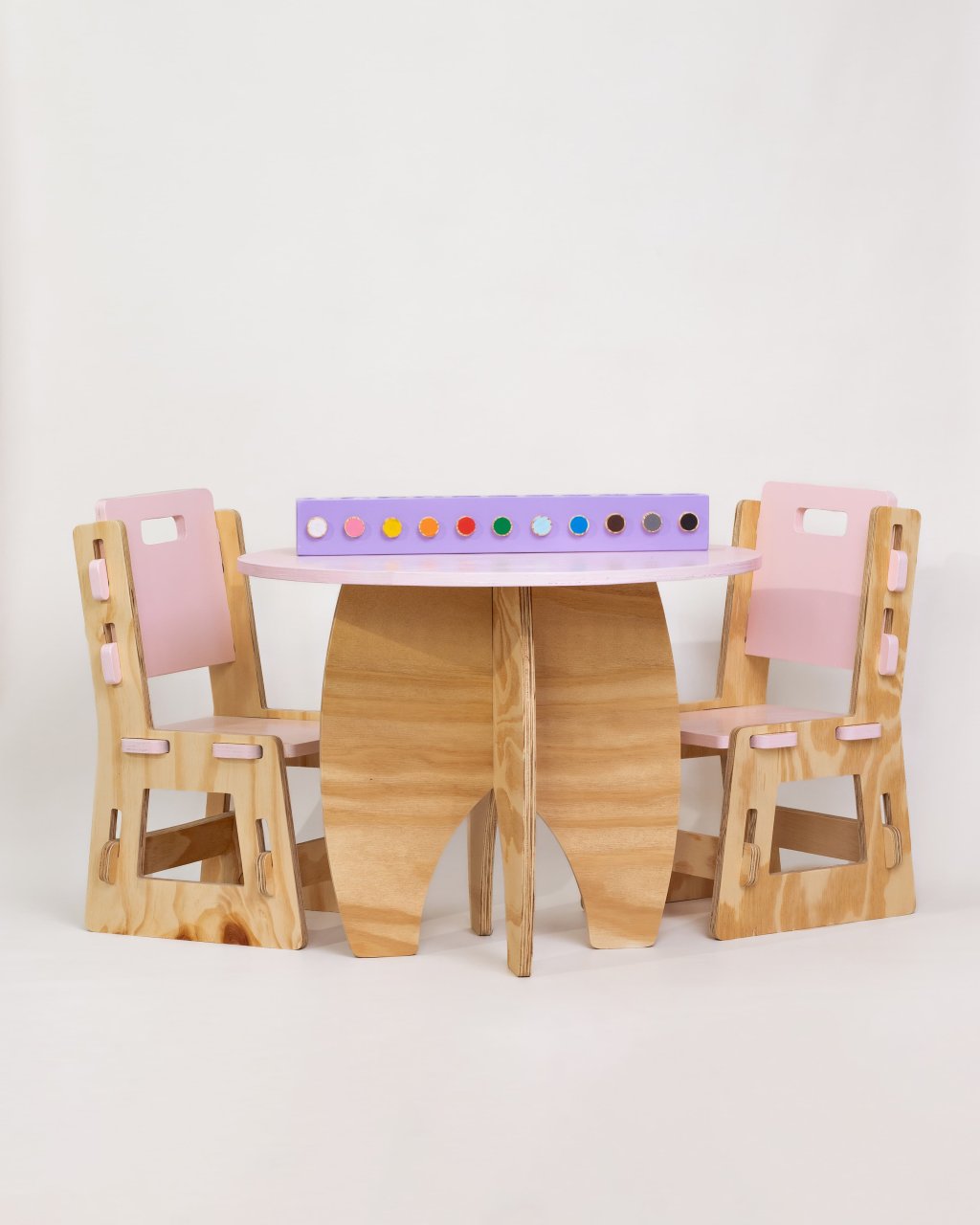 Mesa de Atividades com cadeiras + Porta Lápis de Colorir Montessori