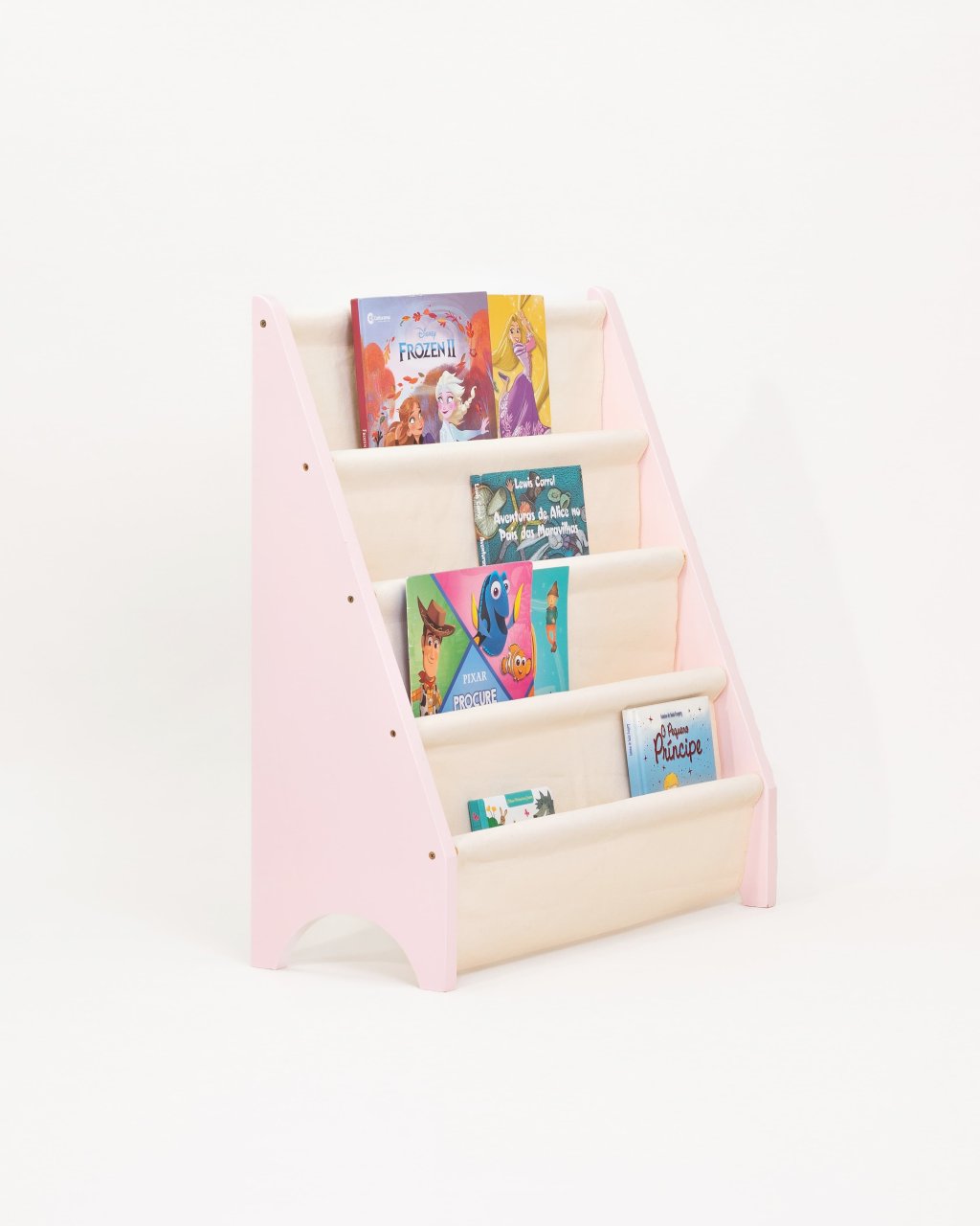 Rack Para Livros Infantil, Standbook Montessoriano rosa candy