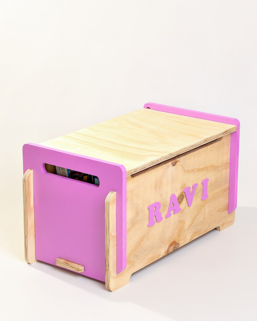 Caixa de Brinquedos com Tampa e nome Naval