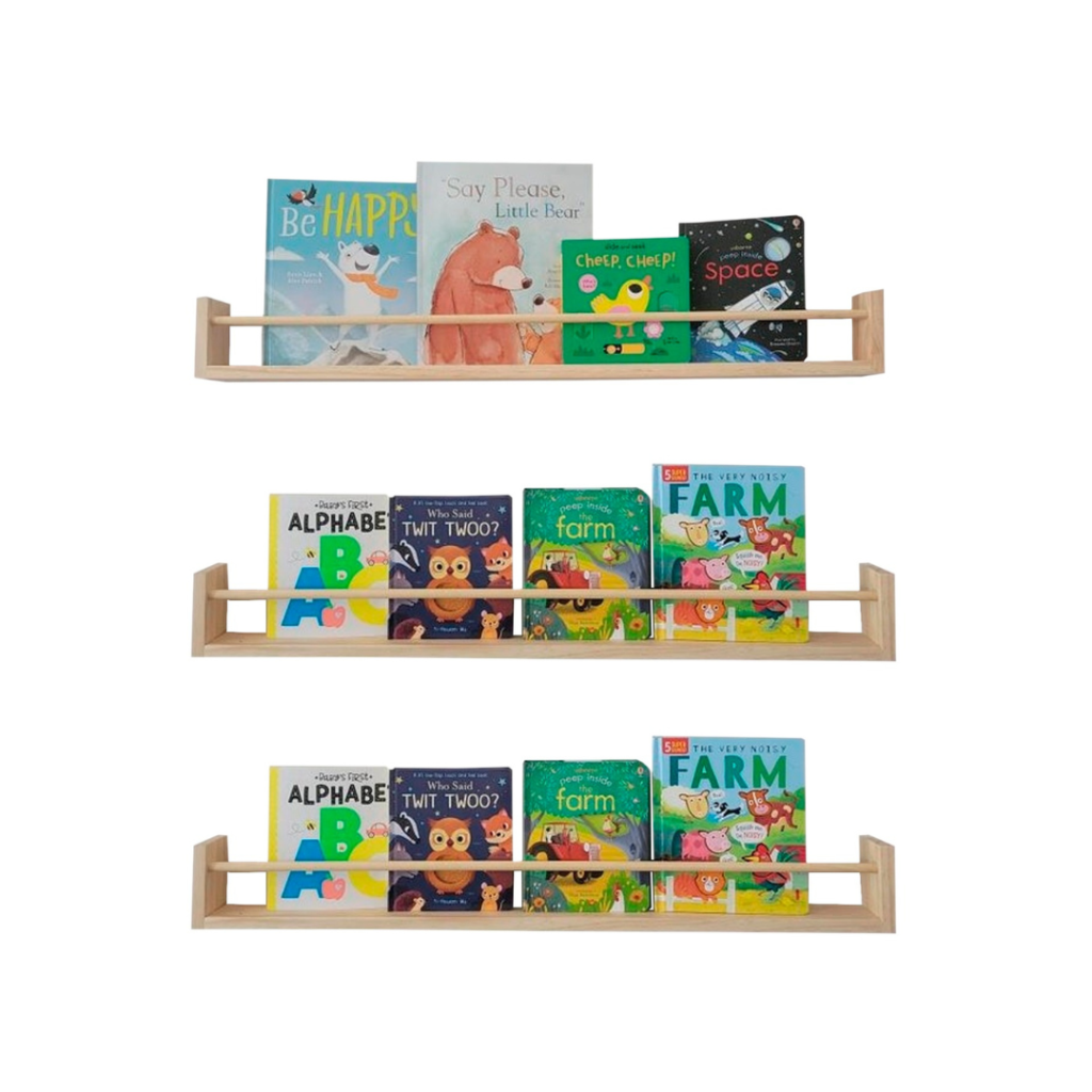 Porta Livros Infantil, Prateleiras Flutuante Montessori 80cm 