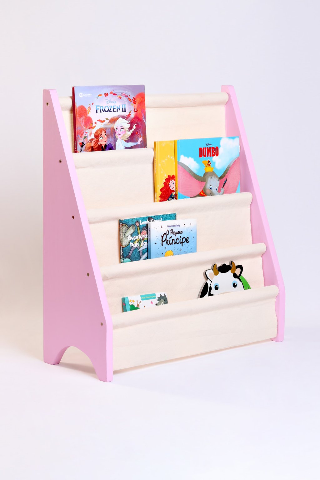 Rack Para Livros Infantil, Standbook Montessoriano  rosa vivo