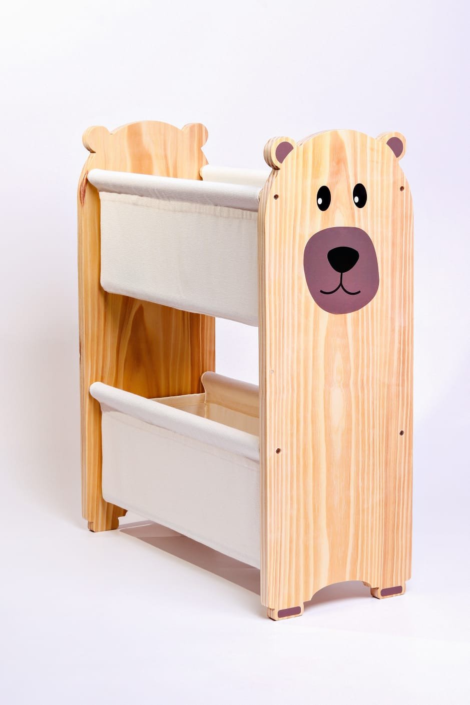 Rack Guarda Brinquedos e Livros Urso Crú