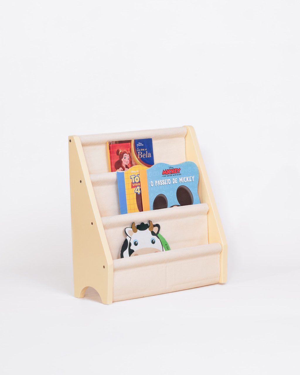 Rack Porta Livros Infantil, Standbook Montessoriano Mini amarelo pastel