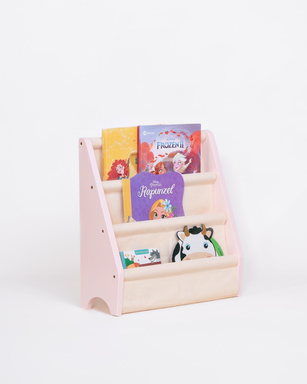 Rack Porta Livros Infantil, Standbook Montessoriano Mini rosa