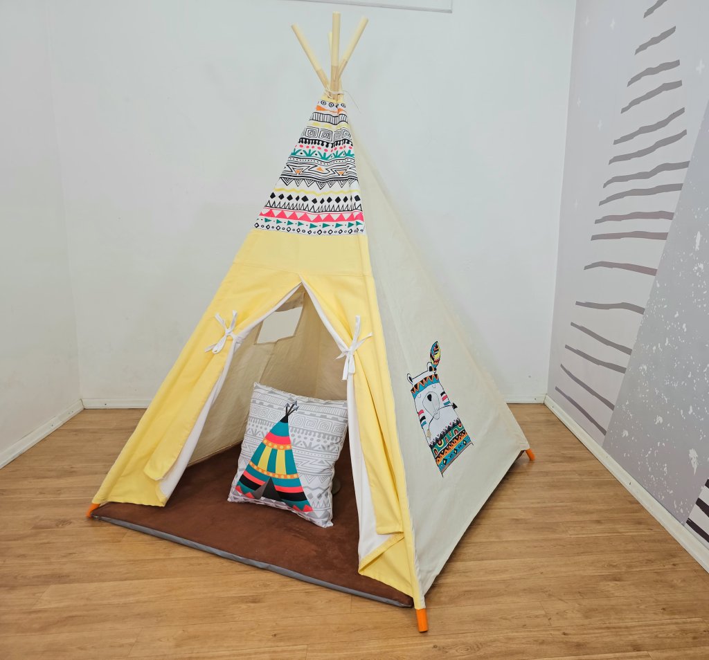 Cabana Infantil Completa Urso Índio amarela