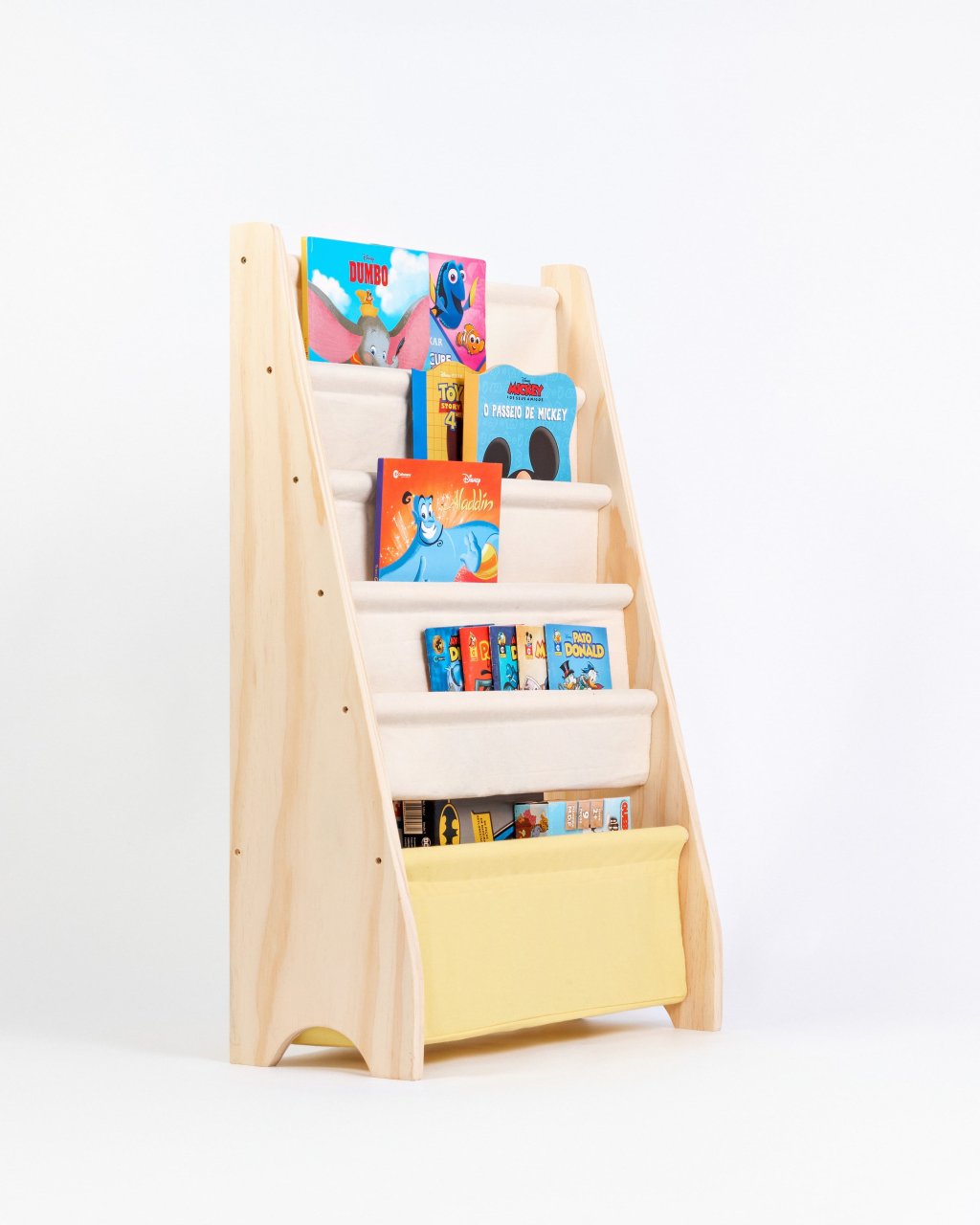 Rack Guarda Brinquedos E Livros, Canguru Montessori Amarelo