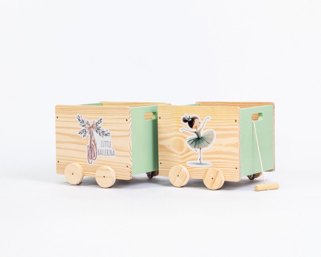 Kit Caixas De Brinquedos Com Rodinhas Pequena Bailarina