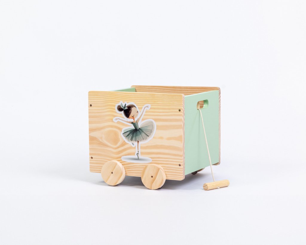 Caixa De Brinquedos C Rodinhas E Puxador A Pequena Bailarina