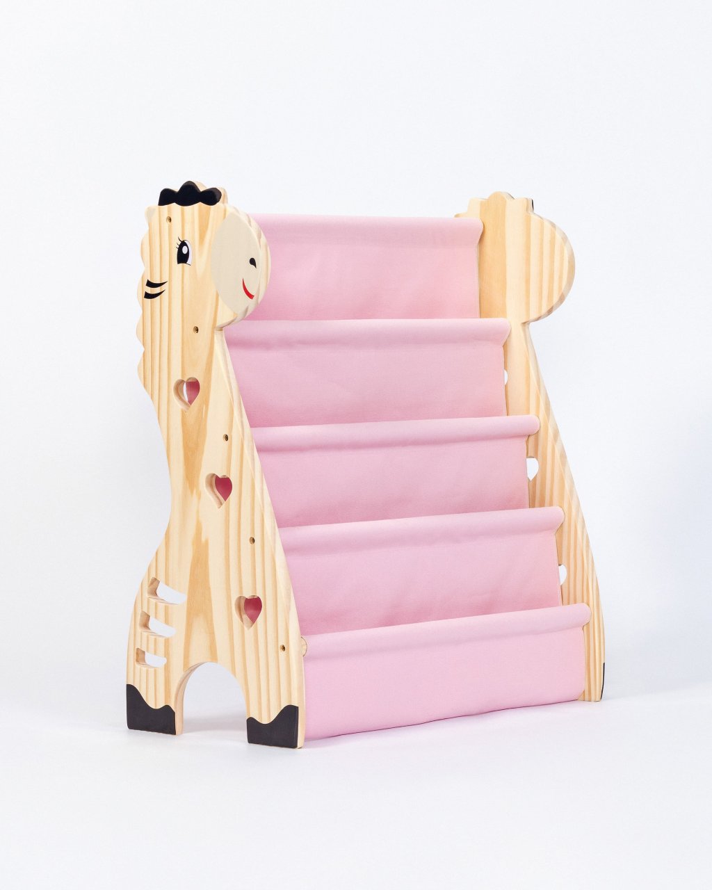 Rack Para Livros Infantil, Bookshelf Montessoriano Girafa Rosa