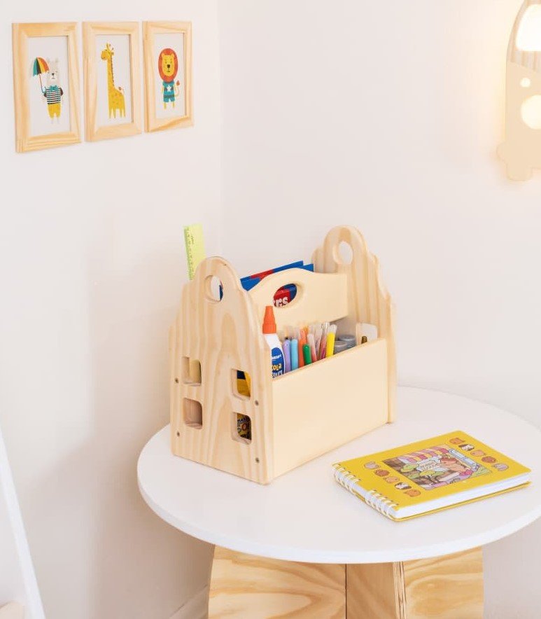 Caixa de Livros  Portátil, Guarda livros Casinha Candy Color