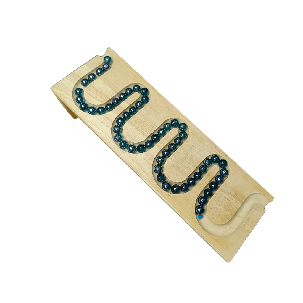 Pista Corrida De Bolinhas De Gude Brinquedo Sensorial - Madeira Natural