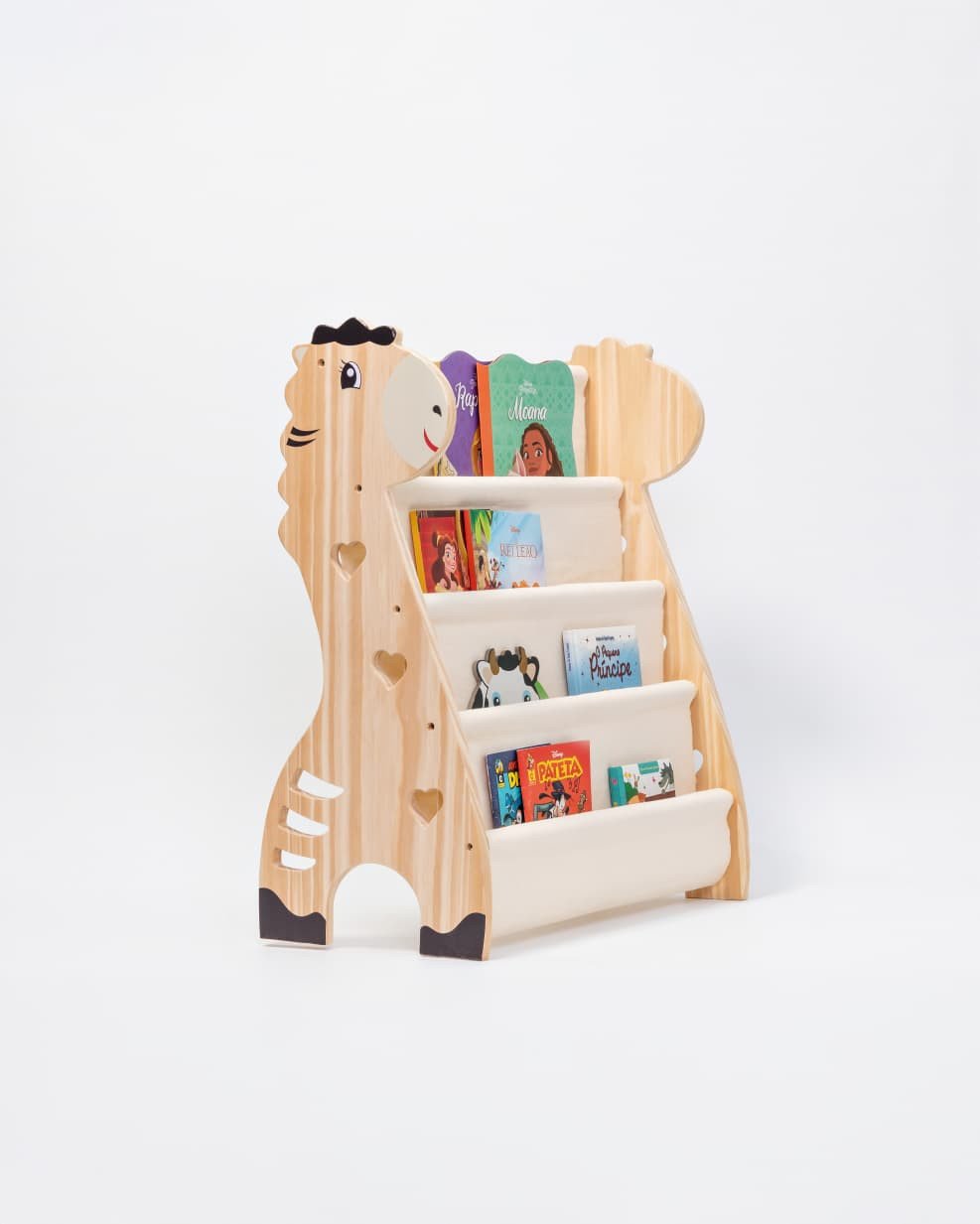 Rack Para Livros Infantil, Bookshelf Girafinha Natural Wood
