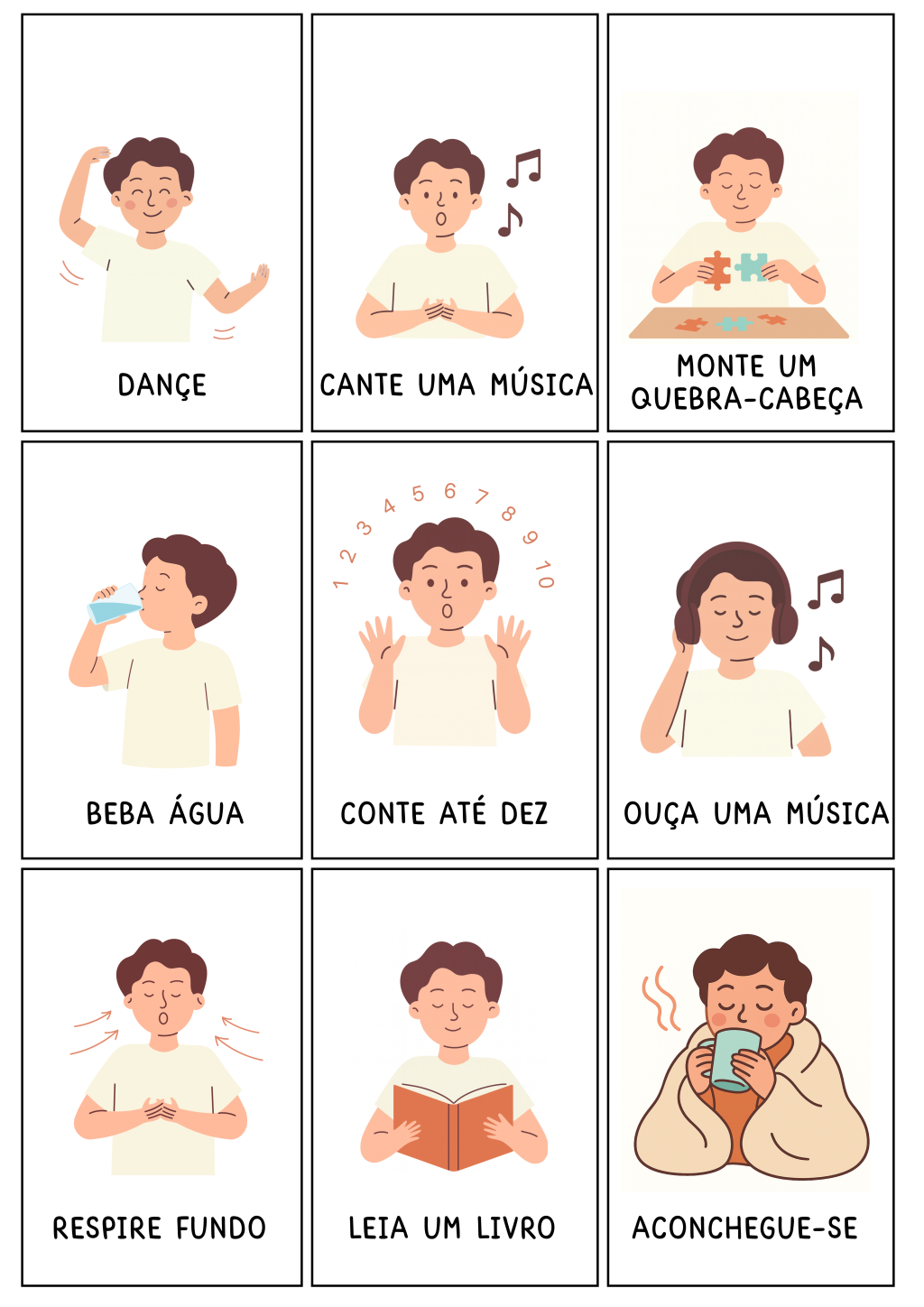 Cartões Calmantes para Crianças 36 Estratégias Sel 